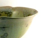 Large Ceramic Bowl in Lichen verdigris glaze Art Vessel - Ceramic Decorative Functional Art Home Decor  SHIPS TODAY