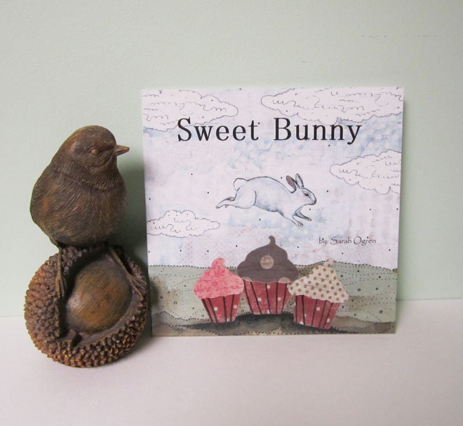 Illustrated Book , Cookbook , Dessert Recipes , Artist Book , Bunny Rabbit Illustrations , Whimsical Illustrated Book