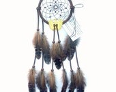 Chocolate Brown Dream Catcher, Melanistic Hen Feathers