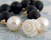 Ivory Rose Pearl Black Onyx Bracelet
