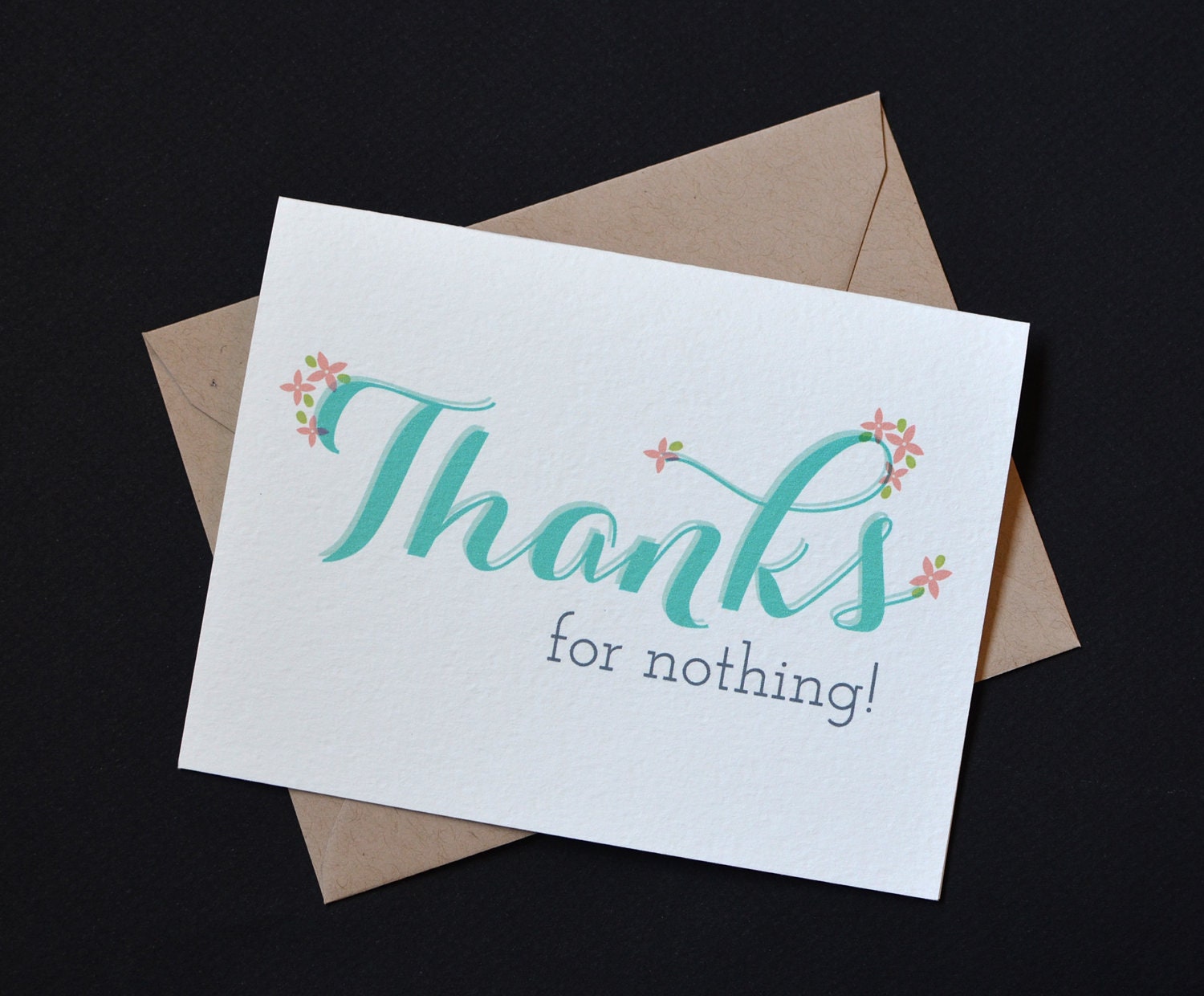 Sassy Greeting Card: Thanks For Nothing
