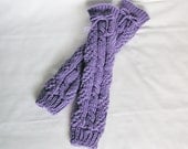 Leg Warmers Womens Lavender Handknitted, Ladies Small - Medium