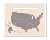 Large United States Map & Pin Set - Grey - 17 x 11