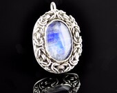 Sterling Silver & Moonstone Chainmaille Pendant
