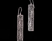 Cluster - stainless steel earrings, intricate organic leaf jewelry
