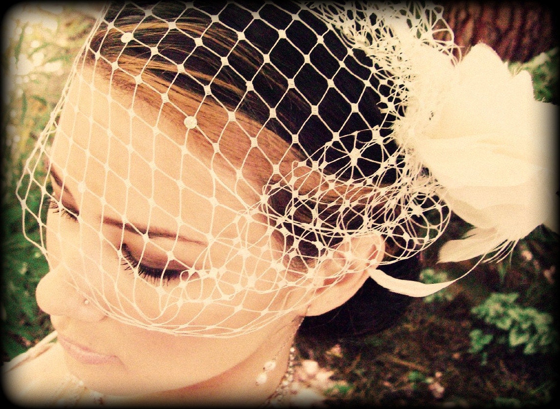 Reserved for Susan fairiedesire223 12 inch English Merry Widow Birdcage Veil