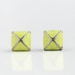Lemon Yellow Patina Verdigris Geometric Pyramid Metal Stud Earrings. Surgical Steel Earrings Post. Gift for Her