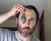 Glass Oak Leaf from Recycled Czech Pilsner Glass Bottle - Vicki Diane Exposure Expose Exclamation