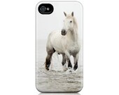 iPhone Case for iPhone 4, iPhone 4S - White Horse Photograph, Nature Photography, Modern, Minimal, White, Pale Cream - A Heart So White