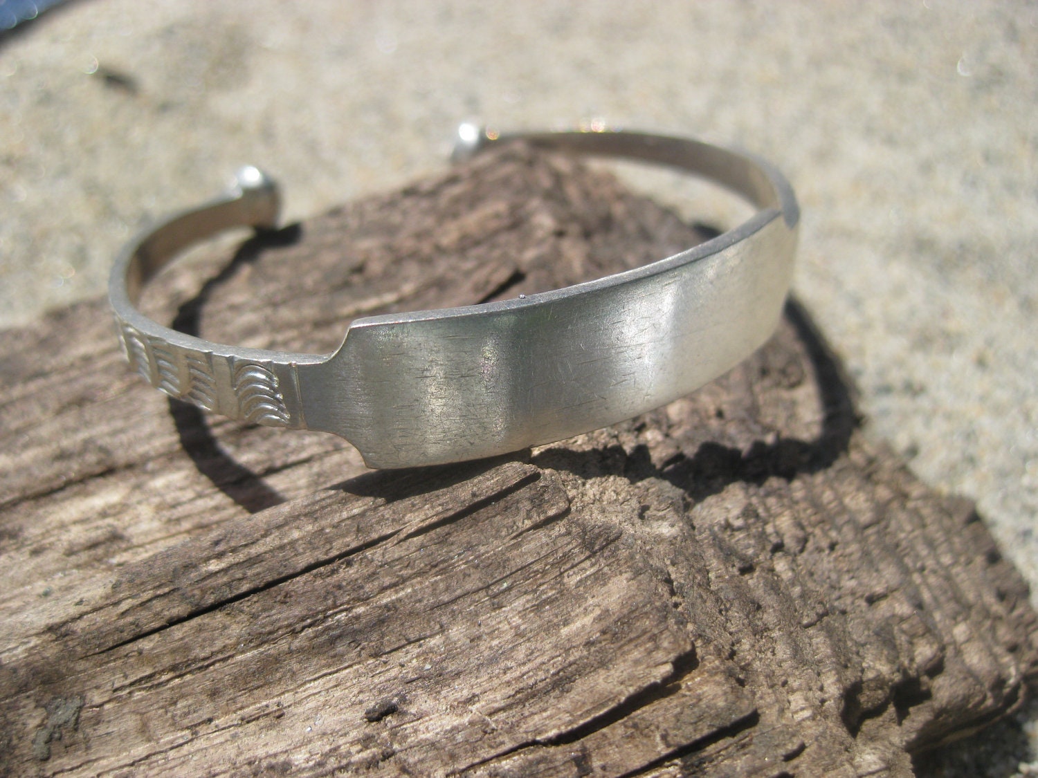 Child's Etched  Silver West-African ID Bracelet