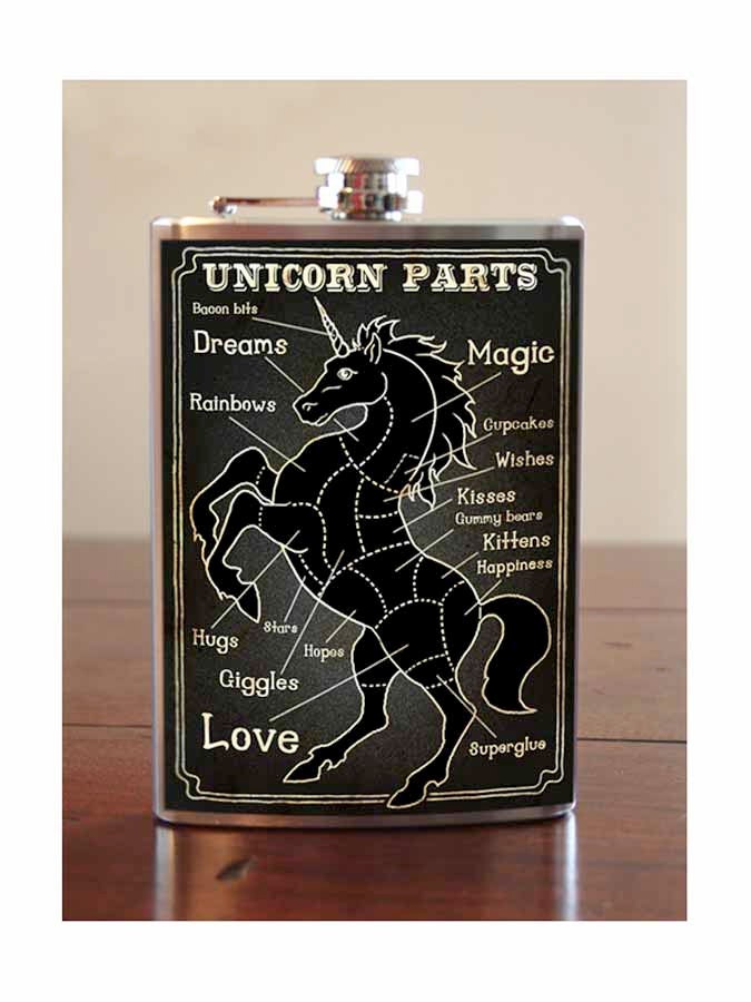 Unicorn Parts - stainless steel flask - 8oz.
