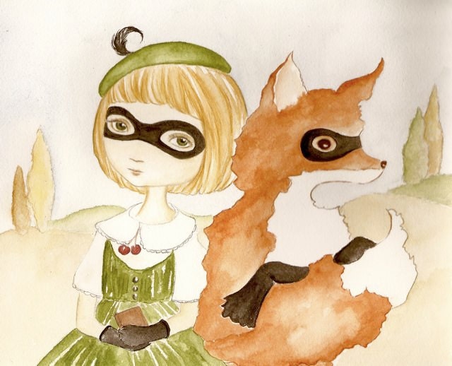 Silent Partners, Fox and Girl original painting