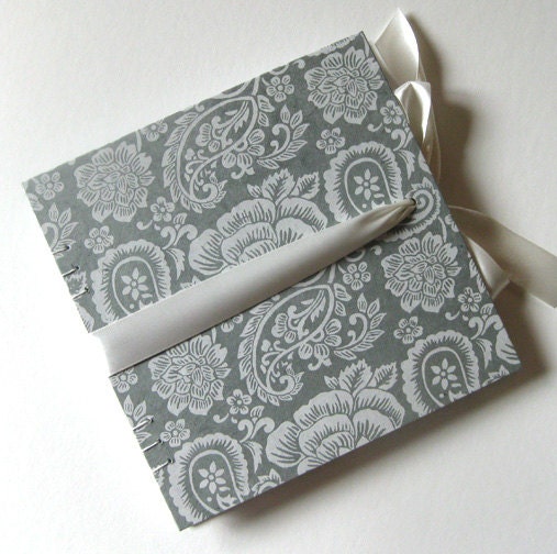 Sage Paisley Large Wedding Guest Book - Made To Order