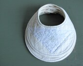 baby drool bib, ooak made with vintage hankies and organic flannel