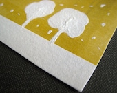 Snowy Trees ACEO original art ATC