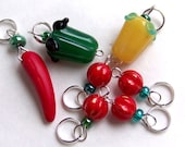 Hand Made Stitch Markers -- Salsa