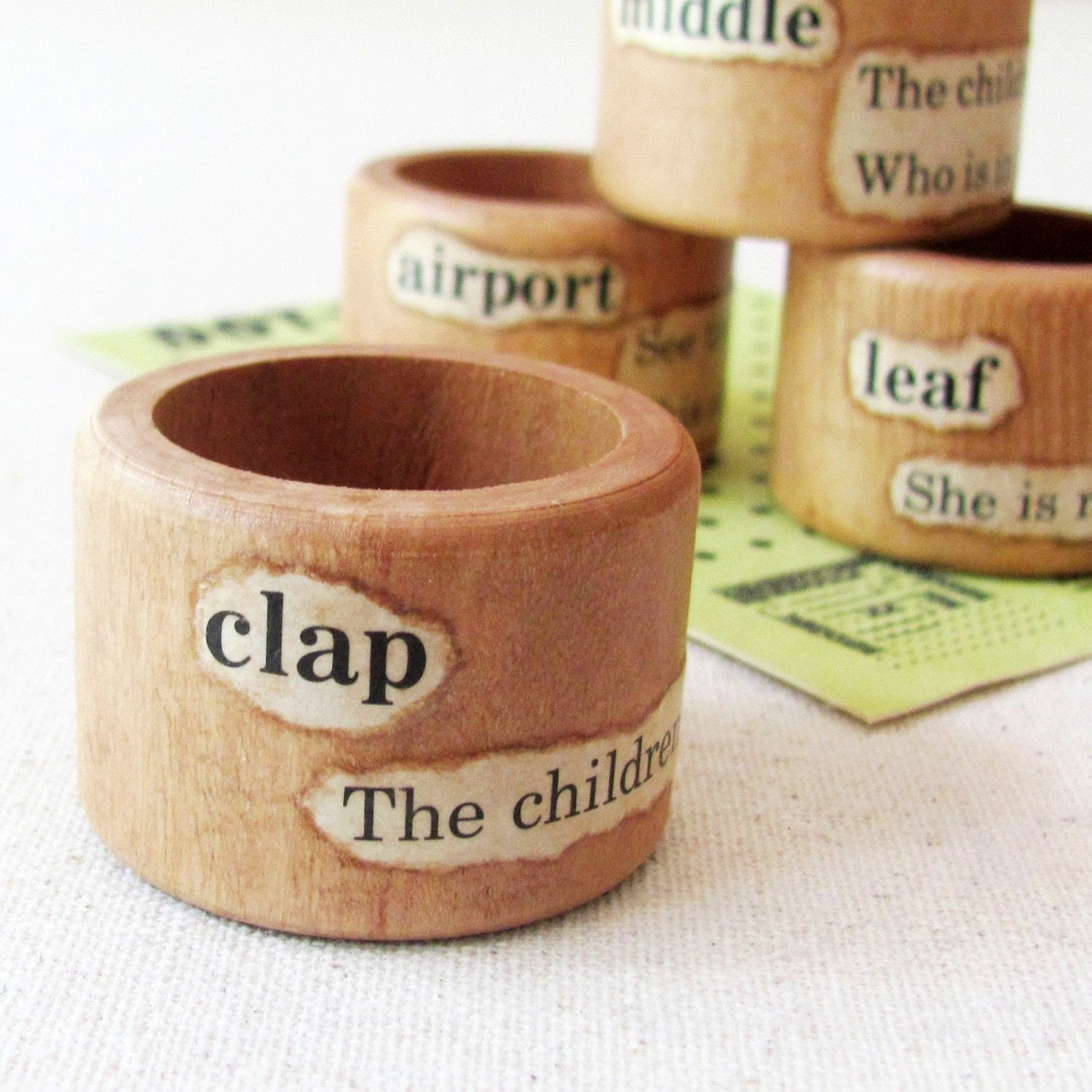 Napkin Rings- Thanksgiving, Holiday Table, Entertaining- Teacher Gift, Hostess Gift, Gift under 20