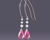 14k Pink Topaz Earrings with Ethiopian Opal
