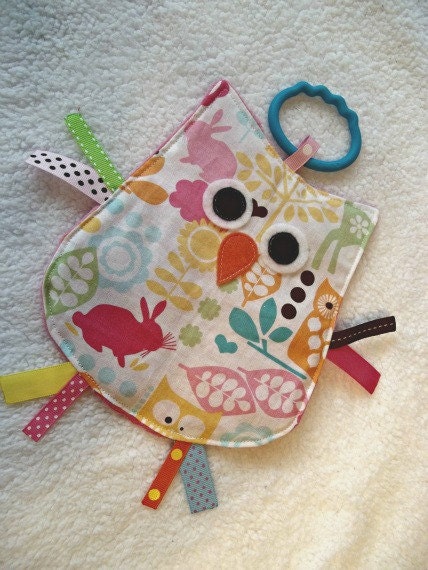 OWL CRINKLE CRACKLE Sensory Lovey Owl Toy in Forest Life