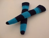 Blythe / DAL Socks -  Teal And Dark Blue Wide Stripes