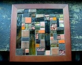 Prairie Style Copper Brown and Orange Patchwork Mosaic Tile