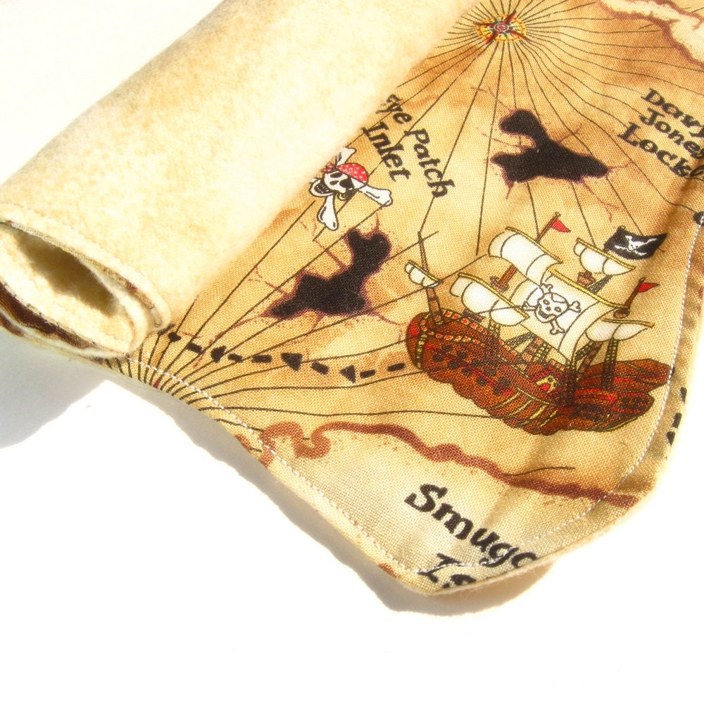 Cloth Treasure Map for Little Pirates - Great for Pretend Play, Dress Up, and Party Favors - Fun Placemat
