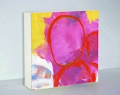 Red Abstract Painting - Pink Abstract Painting - Canvas on Wood - Wood Block - Canvas Print