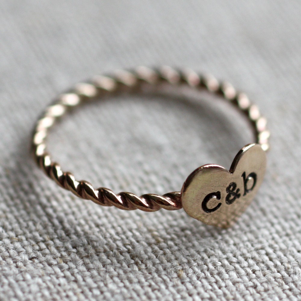 true love ring - gold filled and stamped with your initials