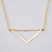 Gold fill chevron - small gold v necklace - minimalist modern jewelry - women gift under 40
