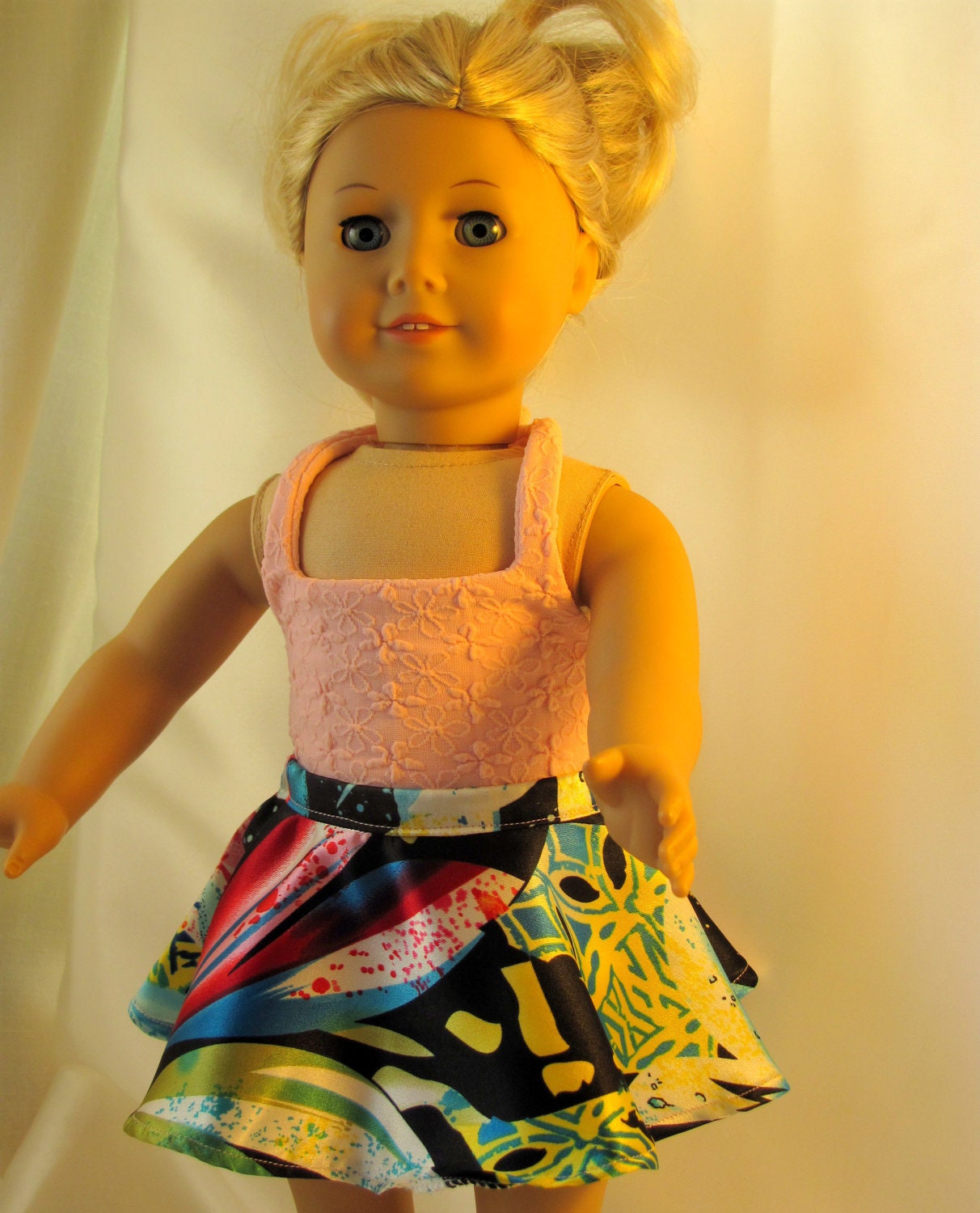 Cotton Candy Pink Halter Swimsuit Set for 18 inch dolls