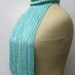 Fringe choker necklace crochet fiber jewelry hippie gypsy teal