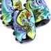 Summer Blooms - Handmade Lampwork Glass Bead Set in Black, Purple, Aqua, Lime and Orange (3) OOAK