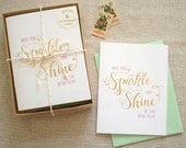 Set of 6 - Sparkle and Shine Foil/Letterpress Card
