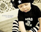 Baby Punk Rock Born to Rock or You choose Image Gift Set onesie hat leg Warmers