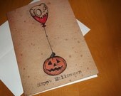 Halloween Pumpkin Card 5x7 Blank inside by Agorables Gothic Season Greeting