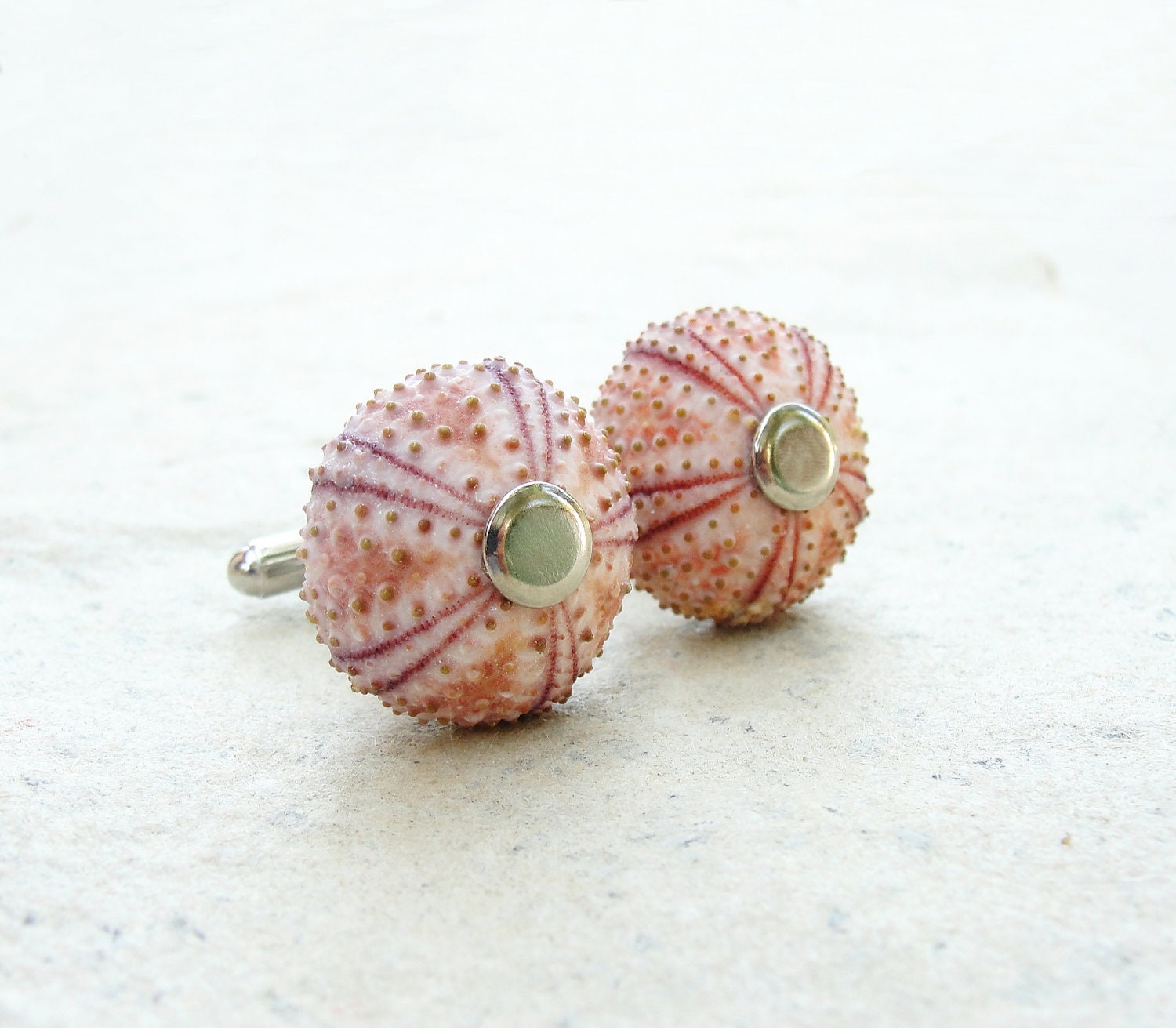 Sea Urchin Cufflinks - Pink