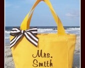 Mrs. or Miss and Name Teachers Monogrammed Lunchbox Personalized Black Grey Yellow Brown Hot Pink Navy Green Purple Red School Bag Insulated