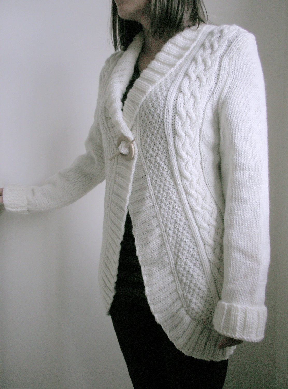 1/3 off - Traditional Womens Aran Cardigan