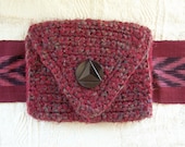 Pouch on a Belt - Eco Silk Tapestry - Pomegranate Tweed
