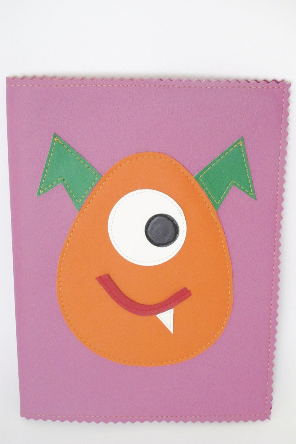 Large Purple Monster Vinyl Notebook Cover