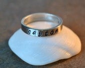 sterling silver name ring - medium wide band