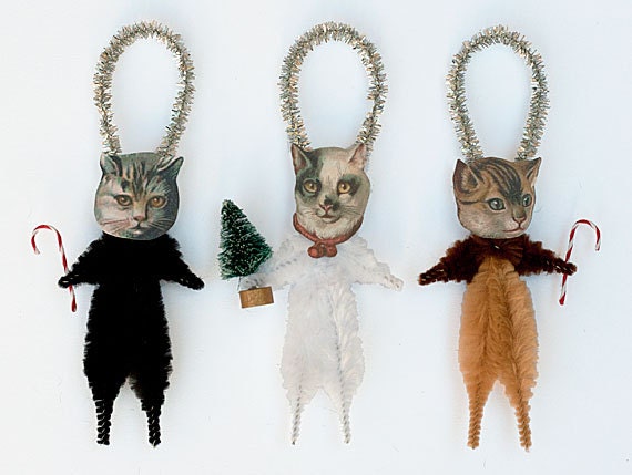Holiday Ornaments - Cat Christmas Ornaments - New for 2012