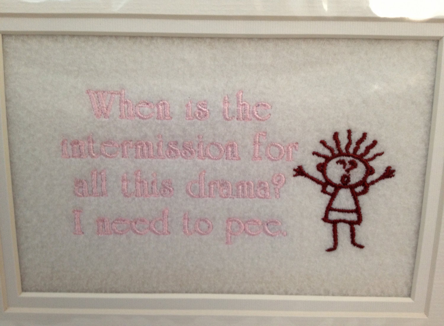 DRAMA Embroidery Quote Matted 5" x 7"