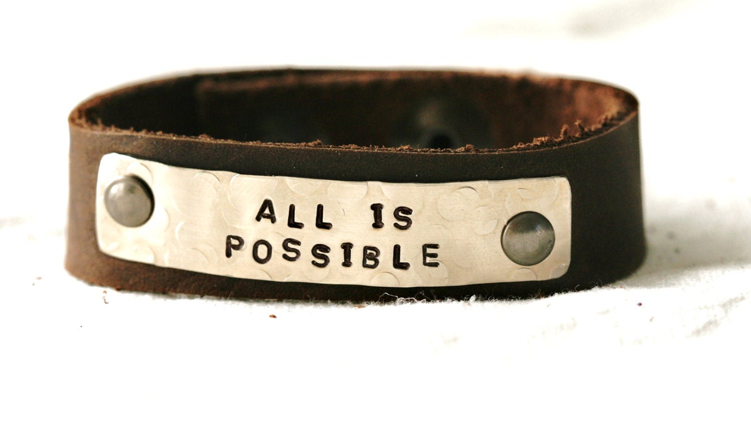 All Is Possible Bracelet...Silver...Handstamped...Encouragement...Simple...Modern...Free Shipping