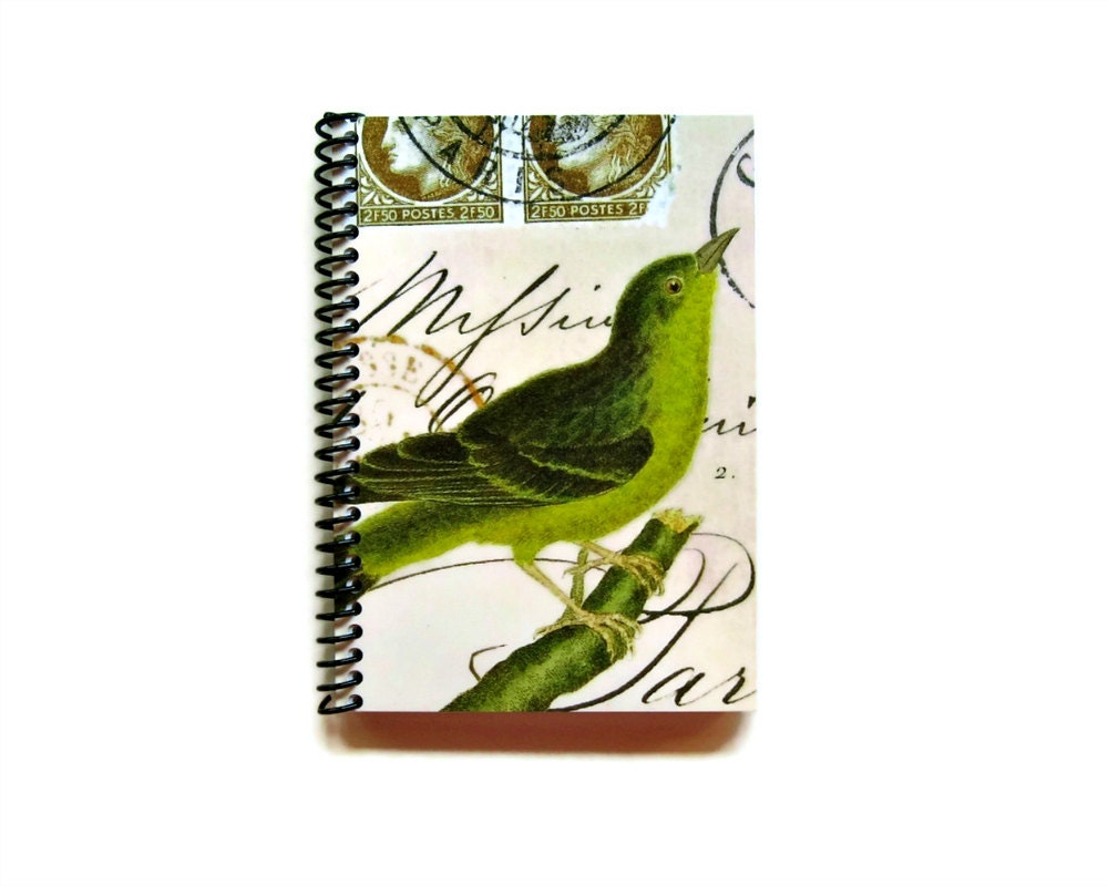 Green Bird - Notebook Spiral Bound - 4 x 6