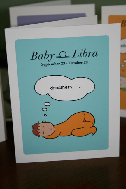 Zodiac Baby Libra Shower Card