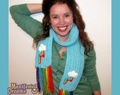 Rainbow Dash Scarf Cloud Lightning Cutie Mark - Crochet My Little Pony inspired
