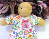 8 inch chubby waldorf  flannel nightgown in colorful flowers