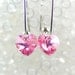Heart Drop Earrings Valentine Jewelry Light Rose AB Swarovski Crystal