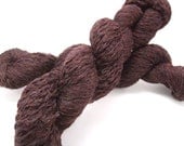 Recycled yarn - deep brown wool, worsted weight